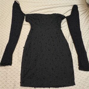 The Vintage Shop Black Off-the-Shoulder Sweater